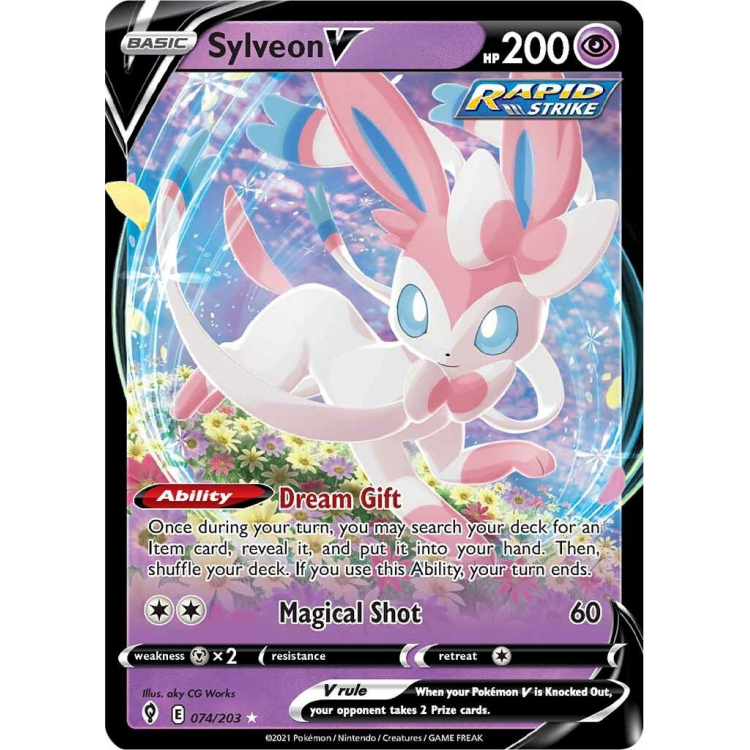 Pokémon TCG: Sword & Shield - Evolving Skies 074/203 Sylveon V (Half Art)
