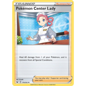 Pokémon TCG: Sword & Shield Base Set 176/202 Pokemon Center Lady Trainer