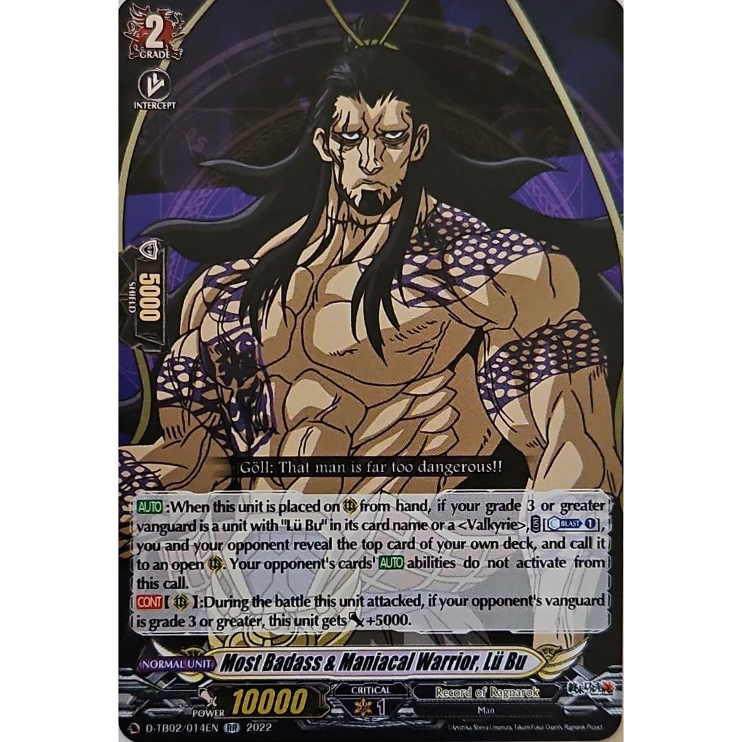 Cardfight Vanguard - Record of Ragnarok - Most Basass & Maniacal Warrior, Lu Bu - D-TB02/014 EN RR