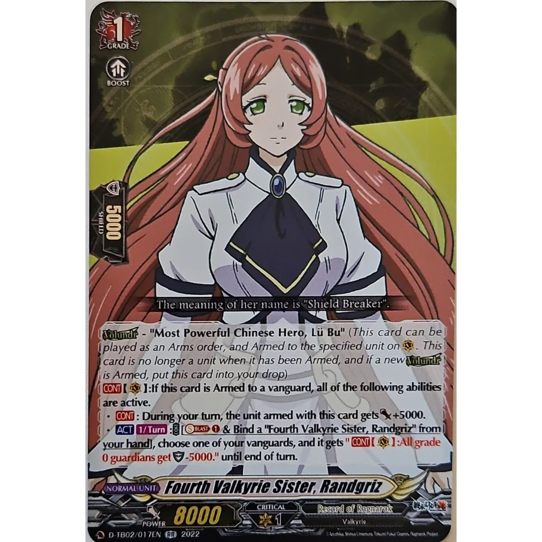 Cardfight Vanguard - Record of Ragnarok - Fourth Valkyrie Sister, Randgriz - D-TB02/017 EN RR