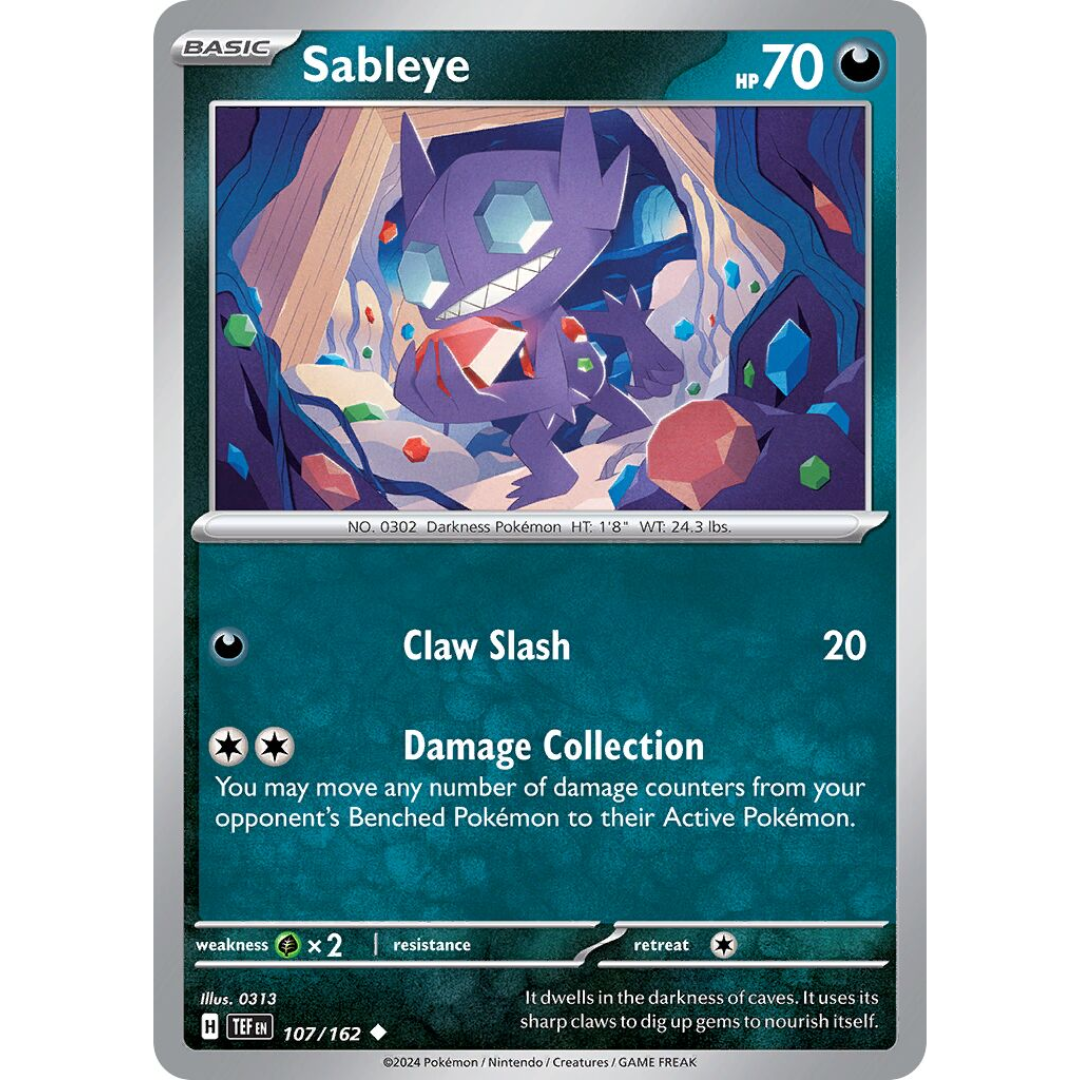 Pokémon TCG: Scarlet & Violet - Temporal Forces - Sableye 107/162 (Reverse Holo)