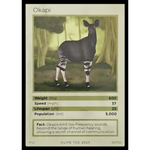 Life TCG: 1st Edition Trading Card  - Mammals - Okapi 30/100
