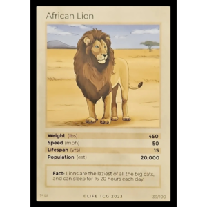 Life TCG: 1st Edition Trading Card  - Mammals - African Lion 39/100