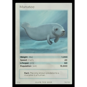 Life TCG: 1st Edition Trading Card  - Mammals - Manatee 36/100