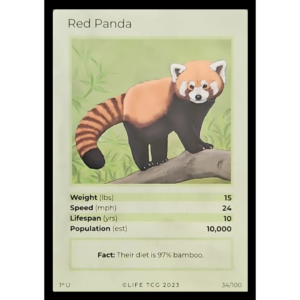Life TCG: 1st Edition Trading Card  - Mammals - Red Panda 34/100