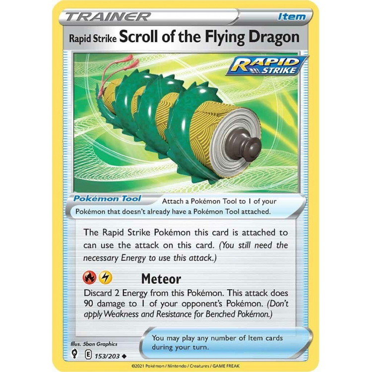 Pokémon TCG: Sword & Shield - Evolving Skies 153/203 Rapid Strike Scroll of the Flying Dragon Trainer