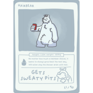 Pokedoodles Series 1 - No-Scalp Series - Parody Set - 21/90 Hairbear