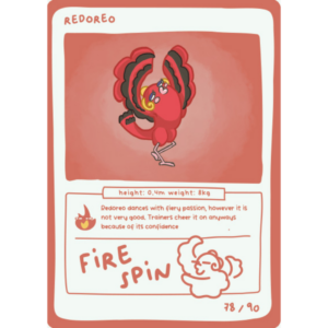 Pokedoodles Series 1 - No-Scalp Series - Parody Set - 78/90 Redoreo