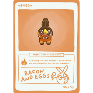 Pokedoodles Series 1 - No-Scalp Series - Parody Set - 85/90 Tepiggy