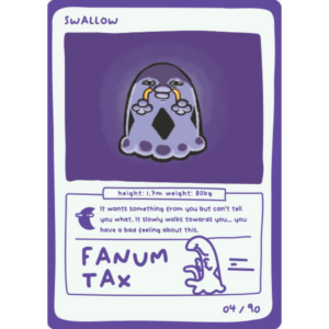 Pokedoodles Series 1 - No-Scalp Series - Parody Set - 04/90 Swallow