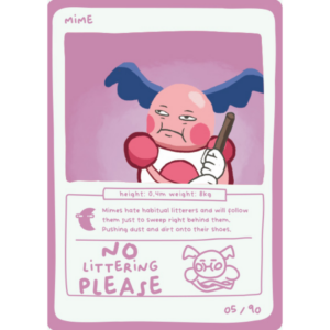 Pokedoodles Series 1 - No-Scalp Series - Parody Set - 05/90 Mime