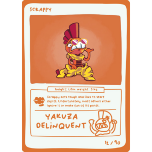 Pokedoodles Series 1 - No-Scalp Series - Parody Set - 12/90 Scrappy