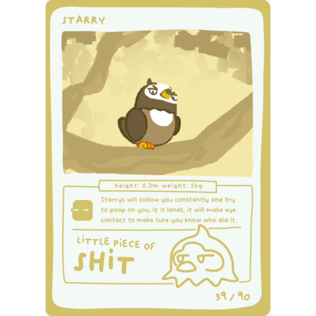 Pokedoodles Series 1 - No-Scalp Series - Parody Set - 39/90 Starry