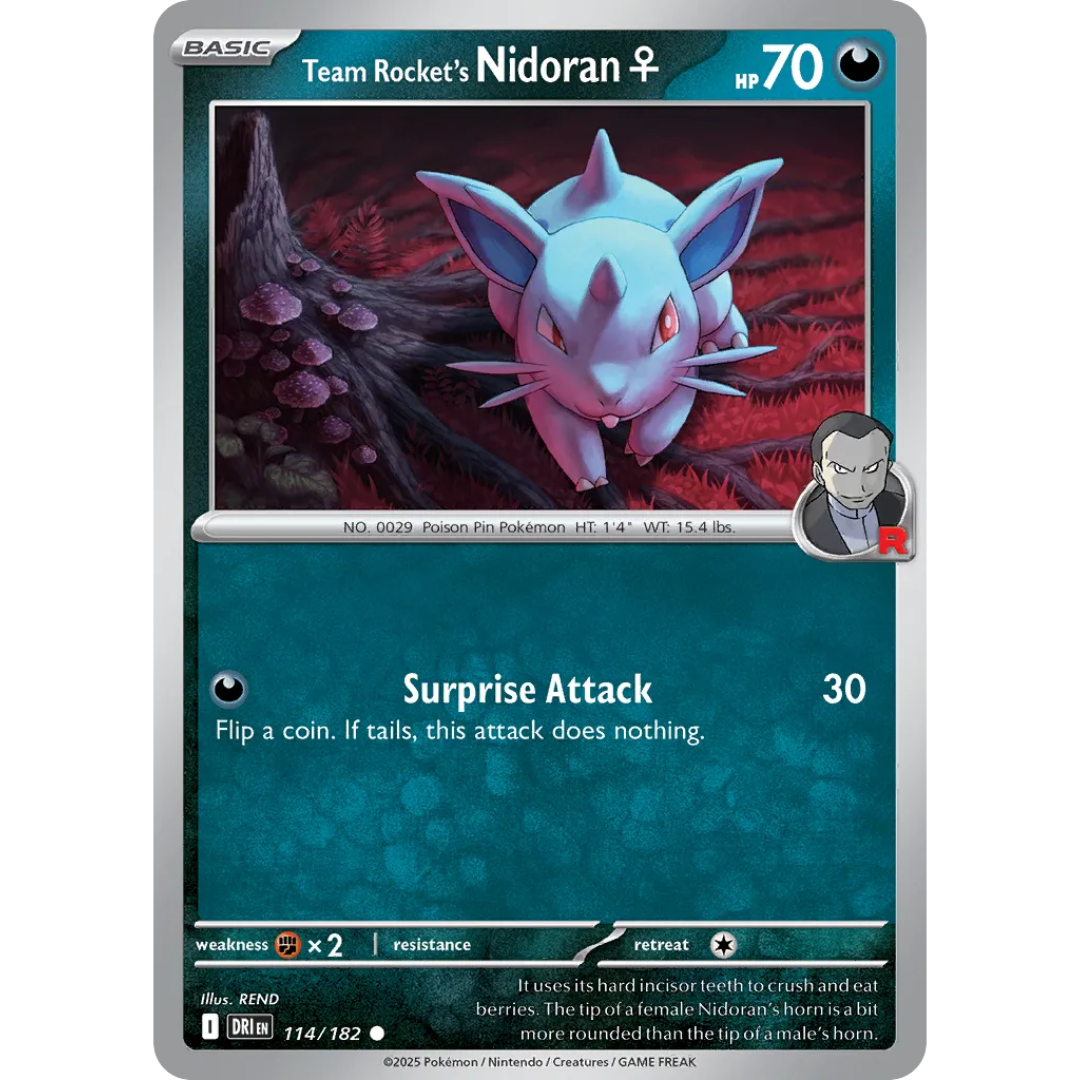 Pokémon TCG: Scarlet & Violet - Destined Rivals - Team Rocket's Nidoran 114/182