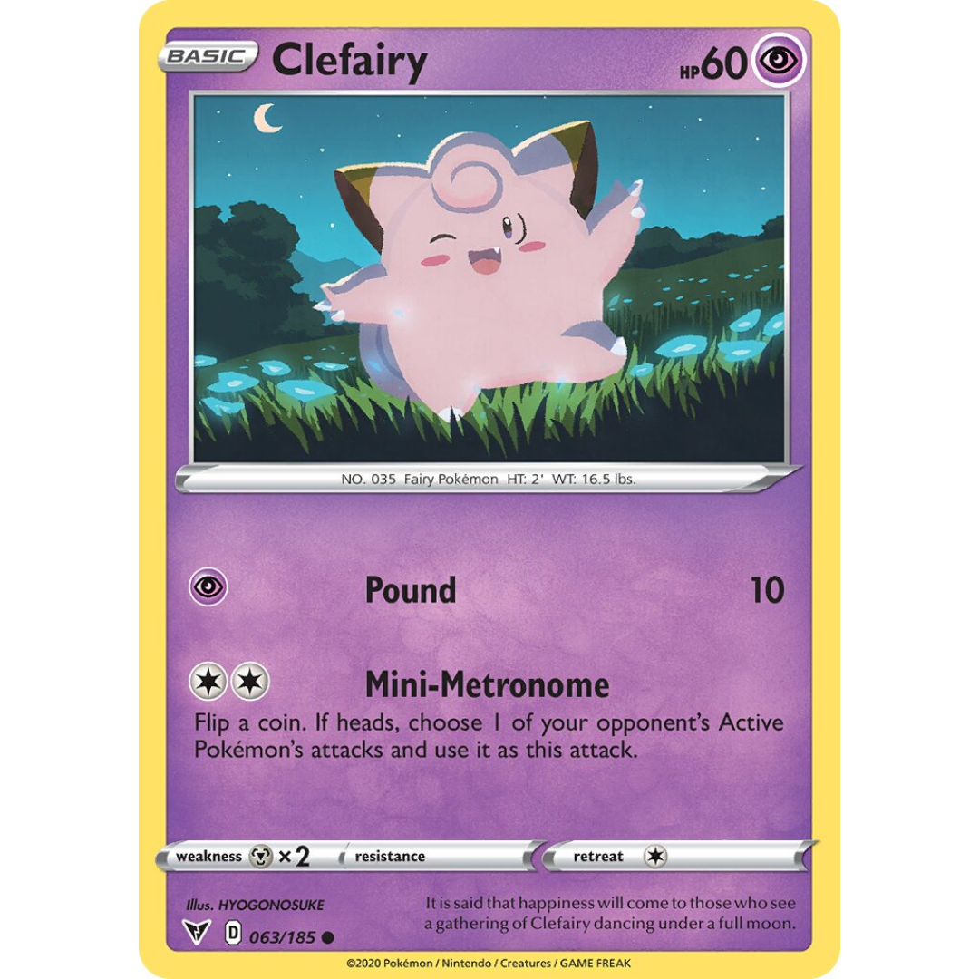 Pokémon TCG: Sword & Shield - Vivid Voltage 063/185 Clefairy (Reverse Holo)