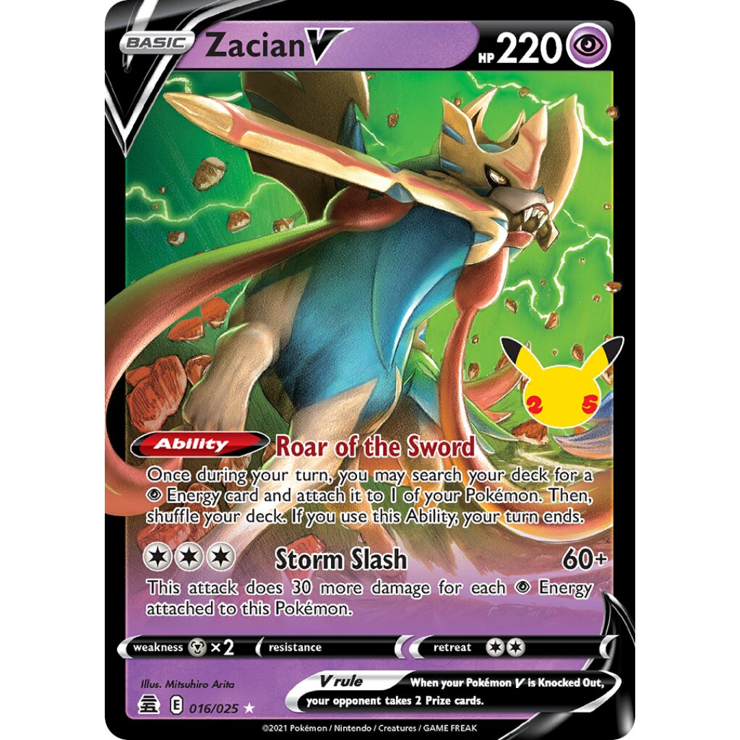 Pokémon TCG: Sword & Shield - Celebrations - Zacian V 016/025 (Half Art Holo)